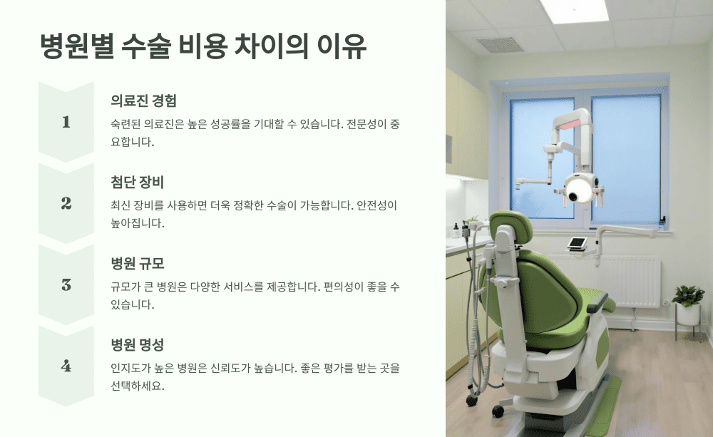 병원별 수술 비용 차이의 이유