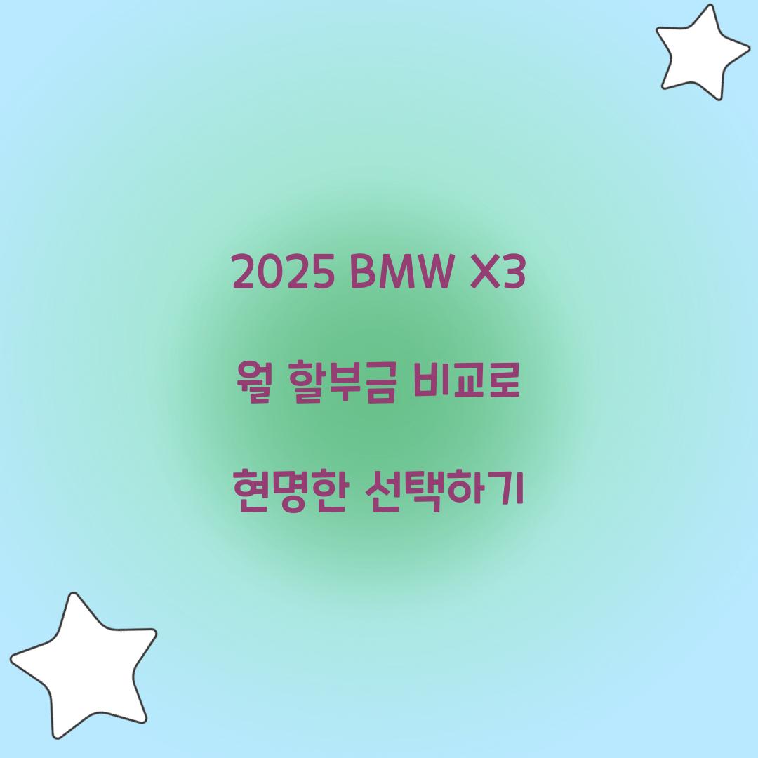 2025 BMW X3 월 할부금 비교