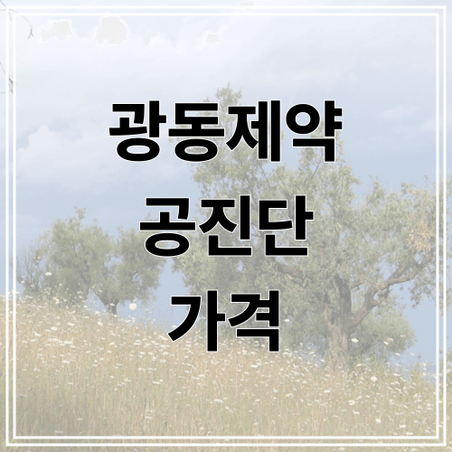 광동제약 공진단 가격