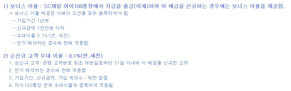 e-그린세이브예금 보너스 이율 및 우대이율 조건입니다.