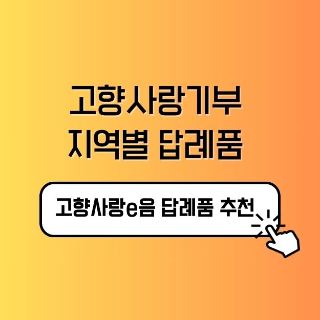 고향사랑e음 고향사랑기부 답례품 추천