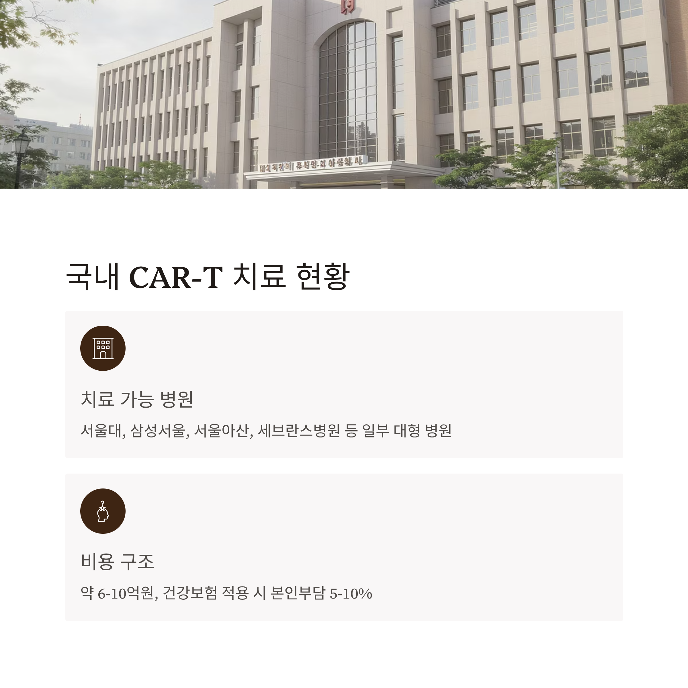 CAR-T 국내 치료 현황