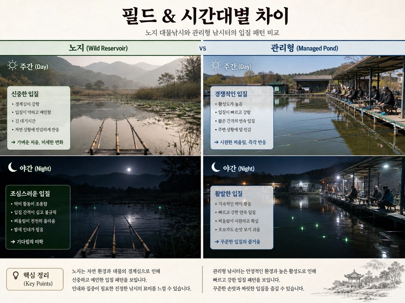 필드,시간대별 차이