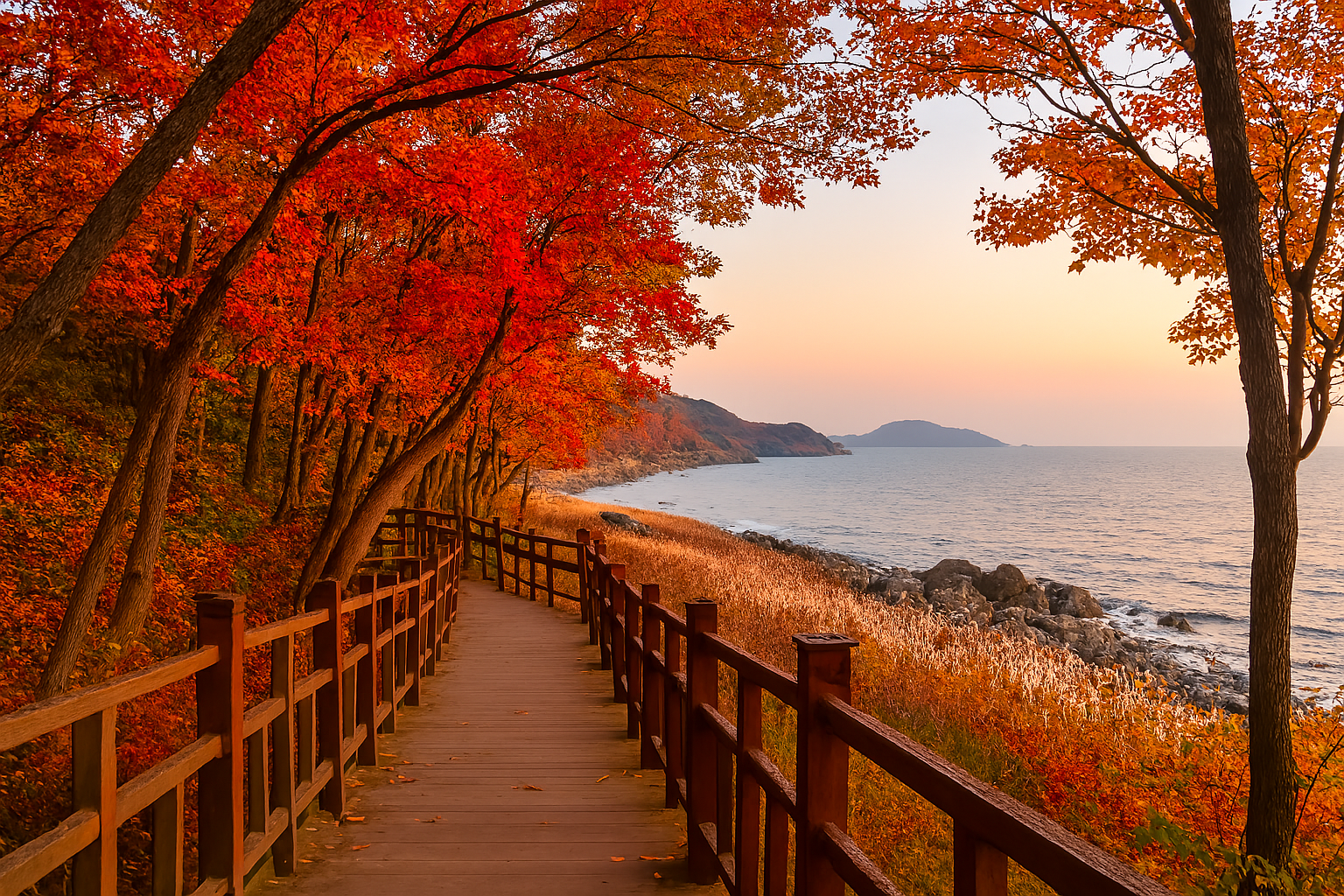 태안 해변길과 가을 바다 풍경의 이미지