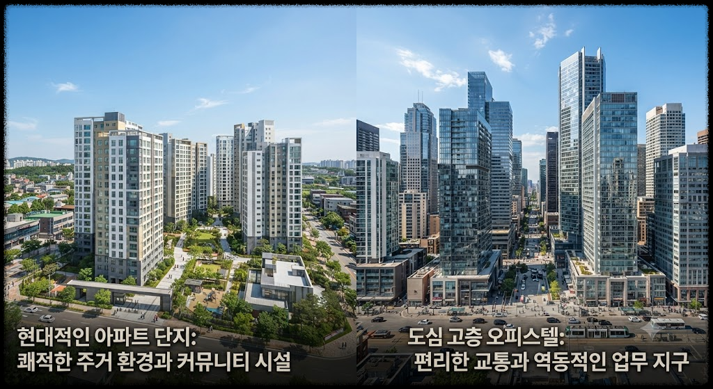 아파트와 오피스텔 차이점 : 실거주와 투자 전에 반드시 알아야 할 기준
