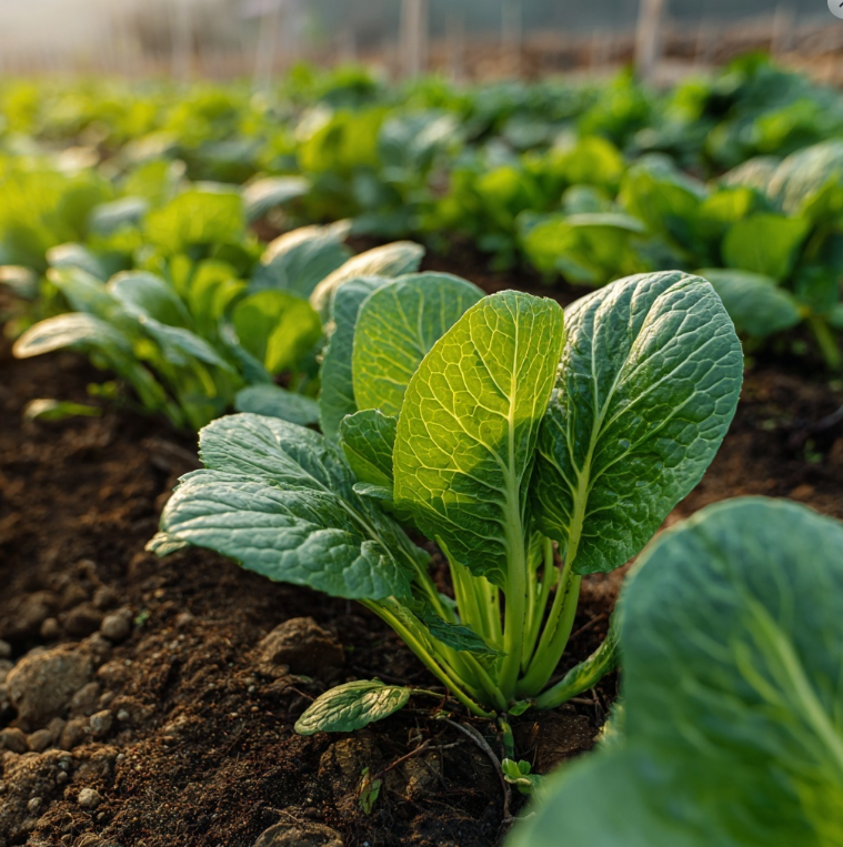 밭에서 자라는 시금치