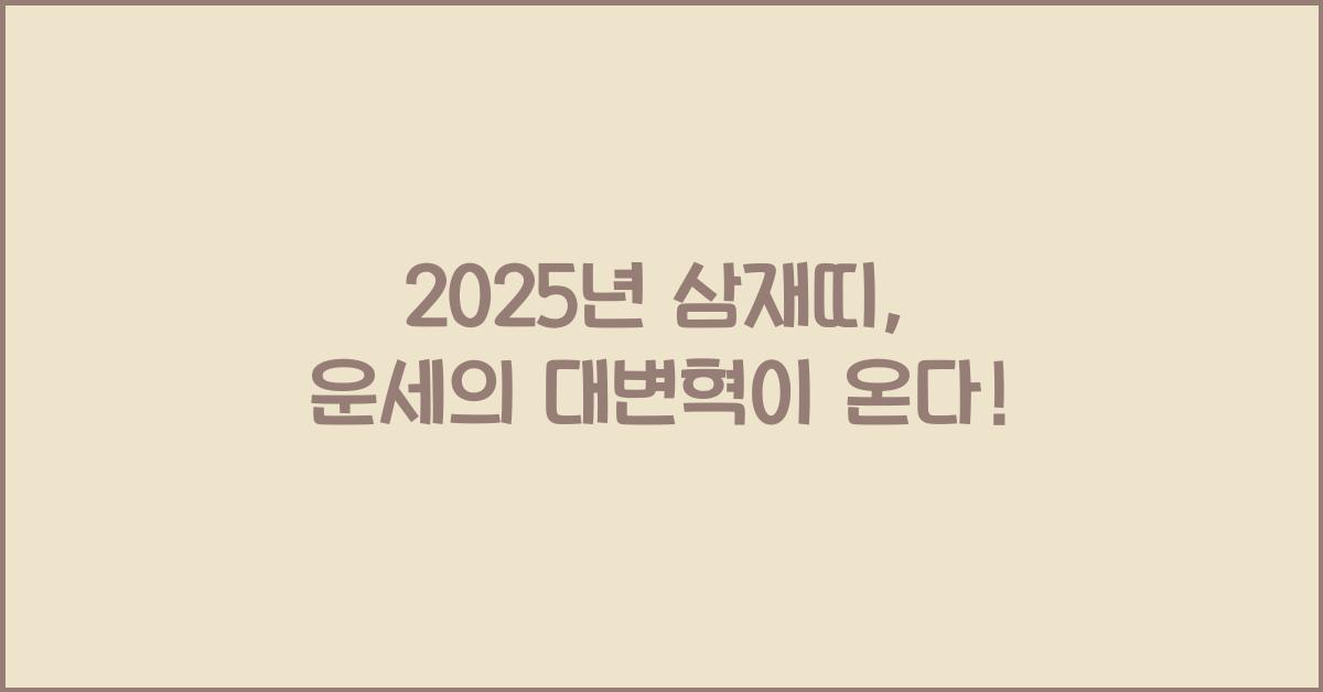 2025년 삼재띠