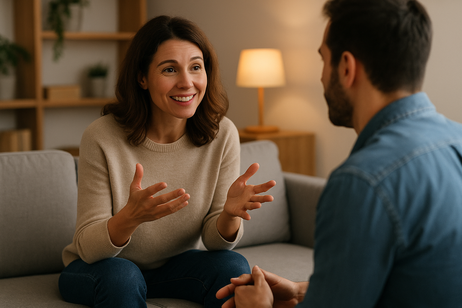 수용적 소통의 모습을 보여주는 이미지