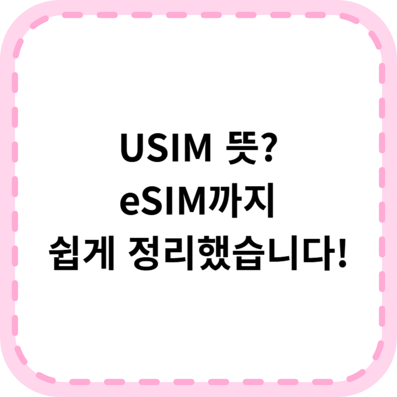 USIM 뜻, USIM과 eSIM 차이 완벽 정리(+USIM 장착방법)