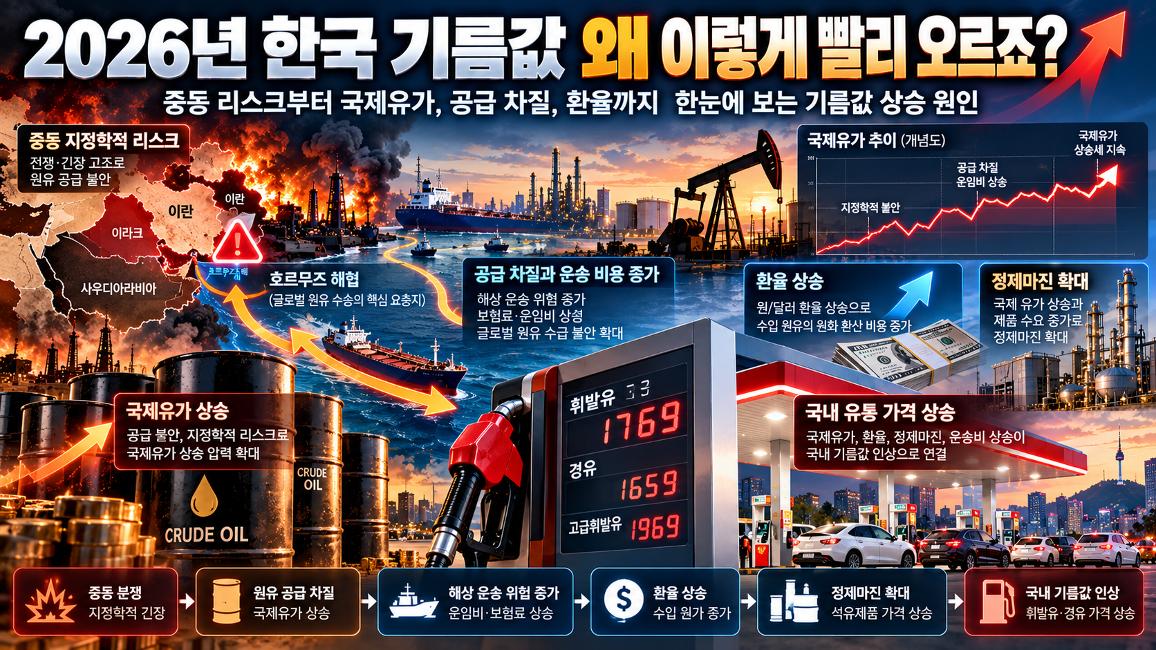 2026년 기름값 상승 이유와 국제유가 중동 리스크 분석