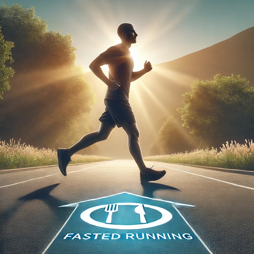 조용한 아침 분위기에 공복 상태로 러닝하는 모습의 이미지 사진