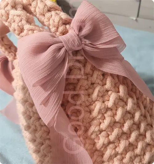 디어크로쉐 DIY 진달래꽃 리본 가방