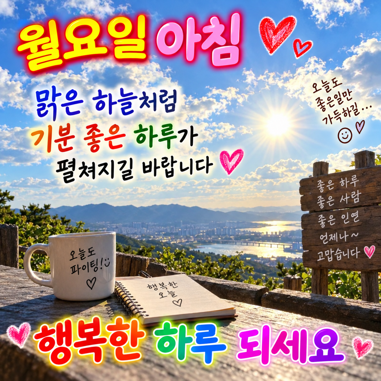 맑은 하늘처럼 기분 좋은 월요일 아침 이미지