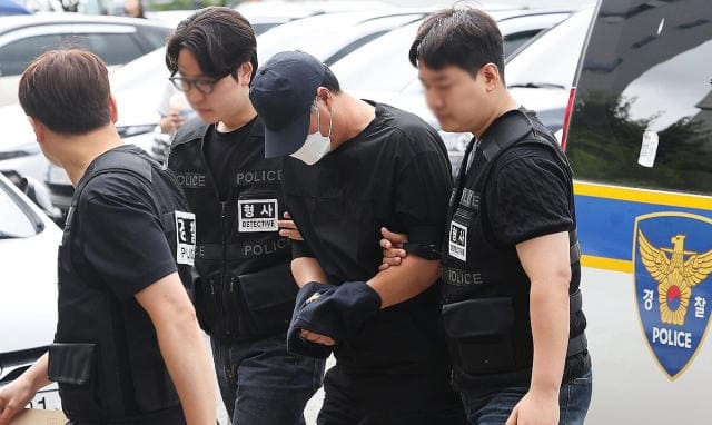 영장실질심사 출석하는 살인사건 용의자