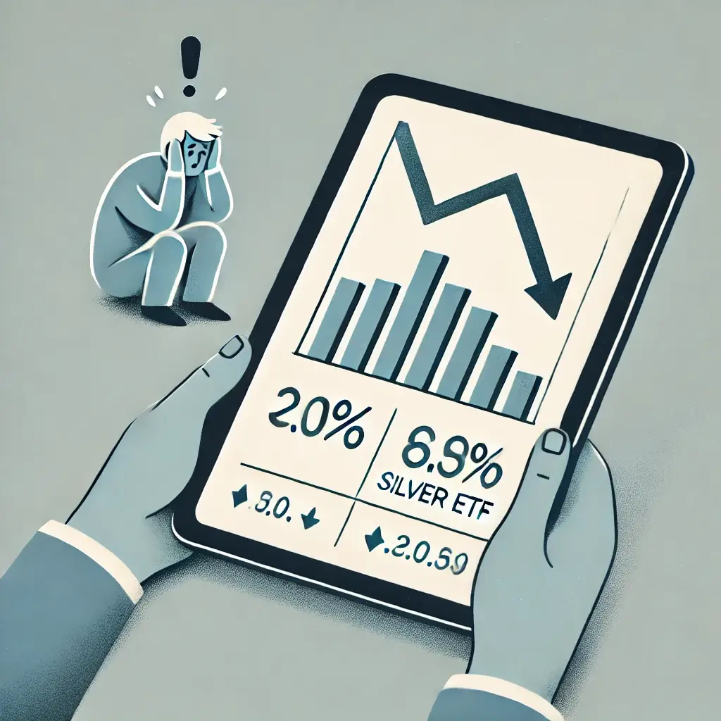 은 ETF 투자 손실을 걱정하는 사람의 그림.