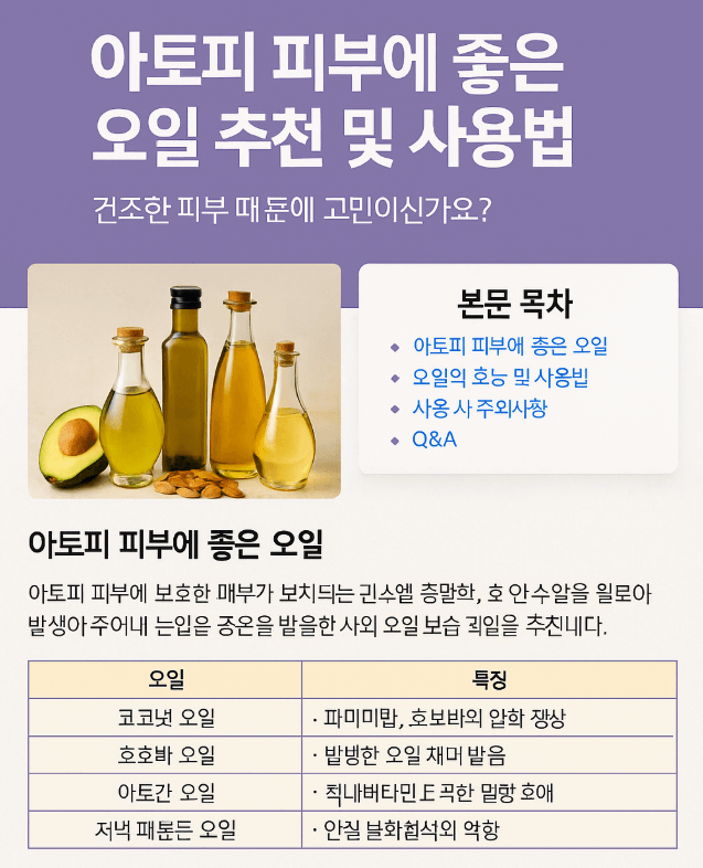 아토피 피부에 좋은 천연 오일 대표 이미지