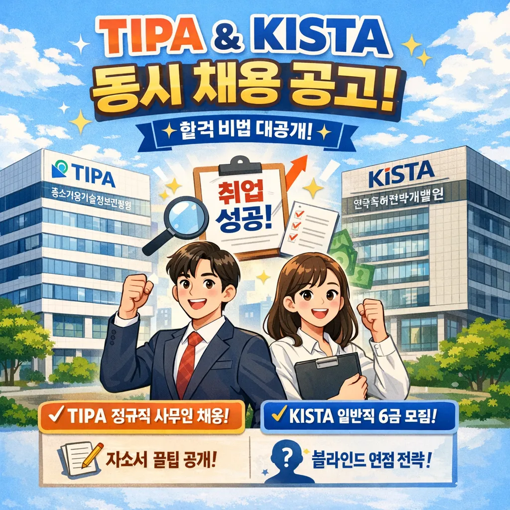 2026 공기업 채용 소식! TIPA·KISTA 사무직 채용모집 공고