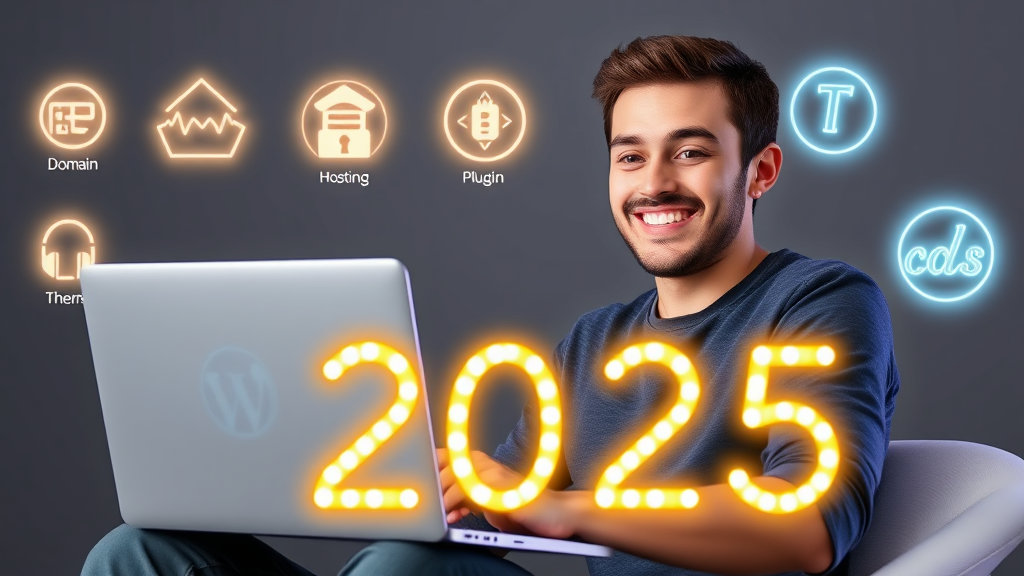 노트북 화면 앞에서 워드프레스 대시보드