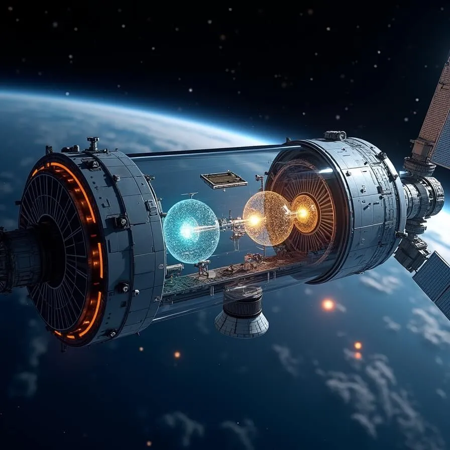 NASA 국제우주정거장(ISS)에서 진행된 Infleqtion 냉각 원자 실험실 검증을 표현한 이미지.