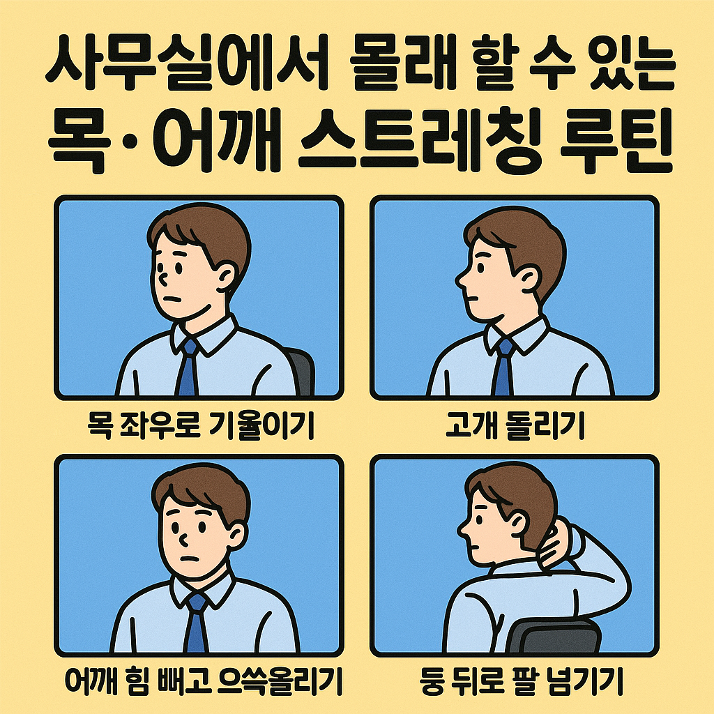 사무실에서 몰래 할 수 있는 목·어깨 스트레칭 루틴
