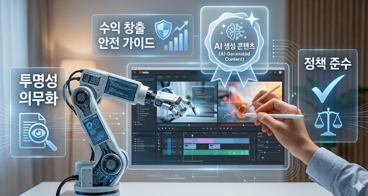 "AI 생성 콘텐츠" 표기 의무화 및 수익 창출 규제 가이드