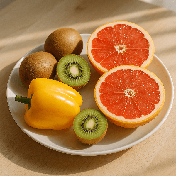 검버섯 없애는데 좋은 성분이 들은 식재료들,자몽,키위, 파프리카