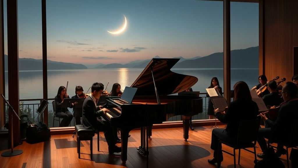 라흐마니노프 피아노 협주곡 2번 2악장 감상및 해설- 영화배경 같은 호수전경과 피아노 앙상블공연 썸네일 이미지-