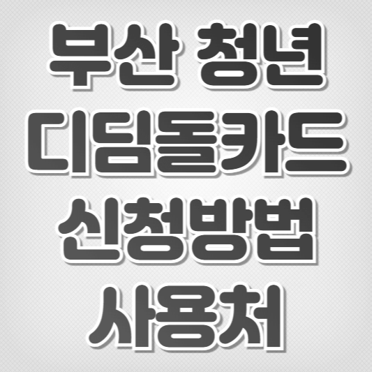 부산 청년 디딤돌 카드-신청방법 및 사용처