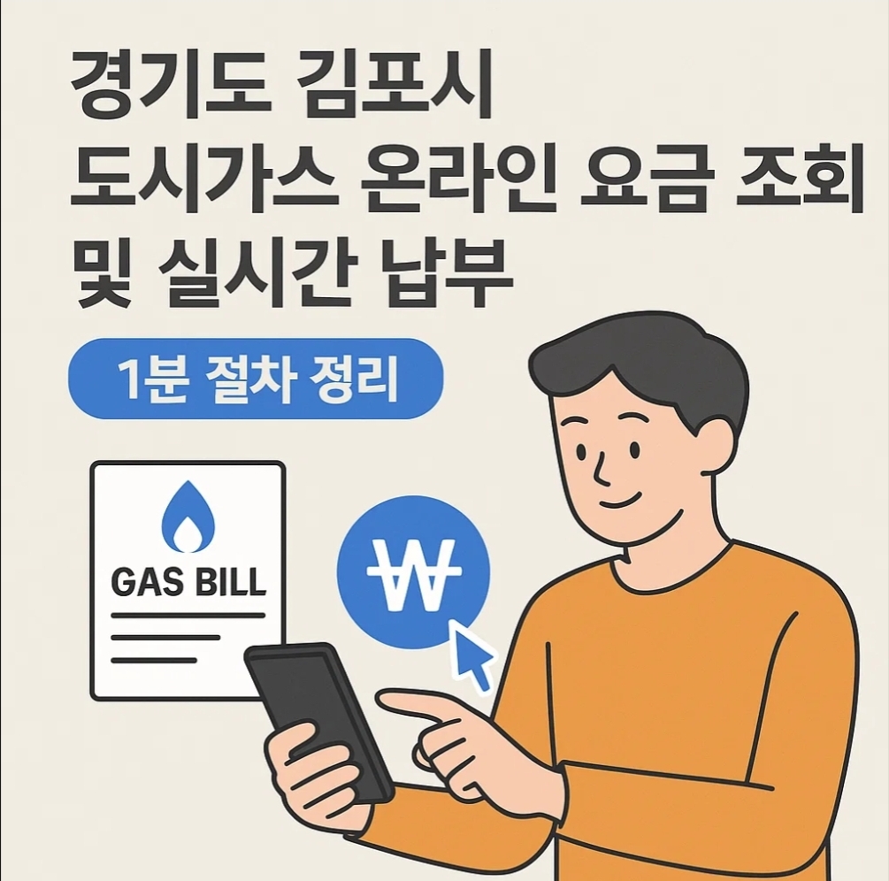 경기도 김포시 도시가스 온라인 요금 조회 및 실시간 납부 1분 절차 정리