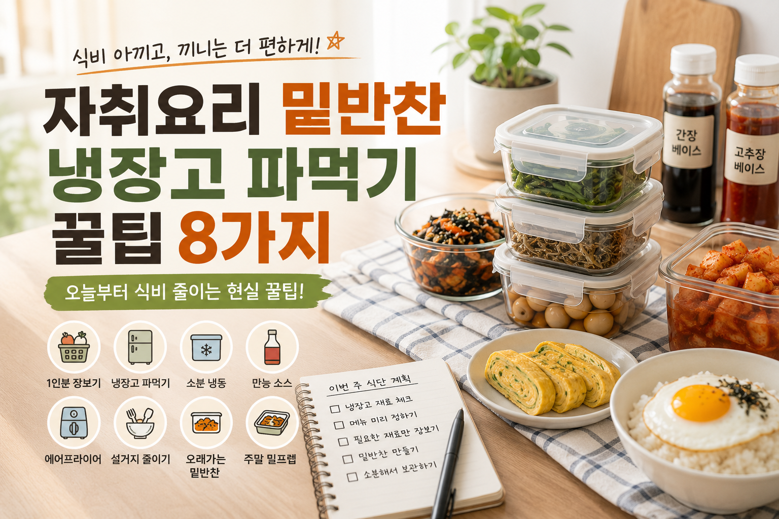 자취요리 밑반찬 냉장고 파먹기 꿀팁 8가지