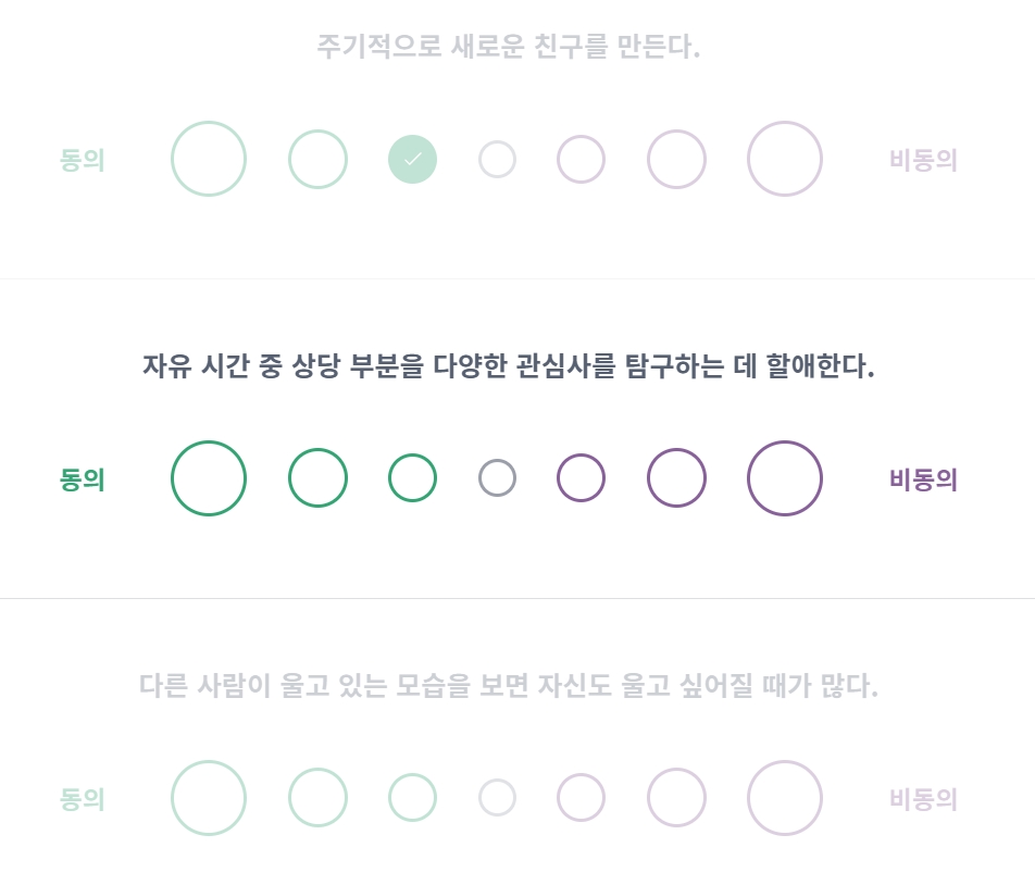 ENFJ 성격 유형 결과 화면