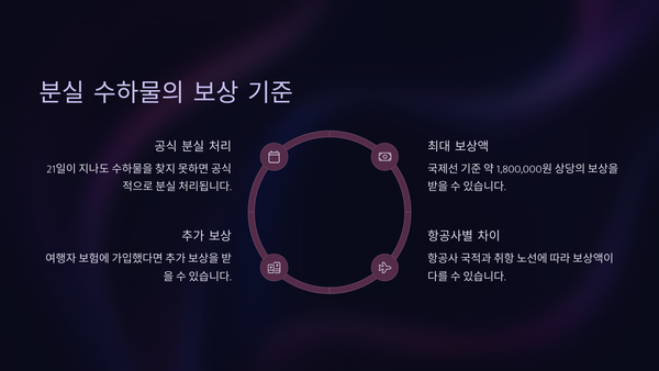 분실 수하물의 보상 기준