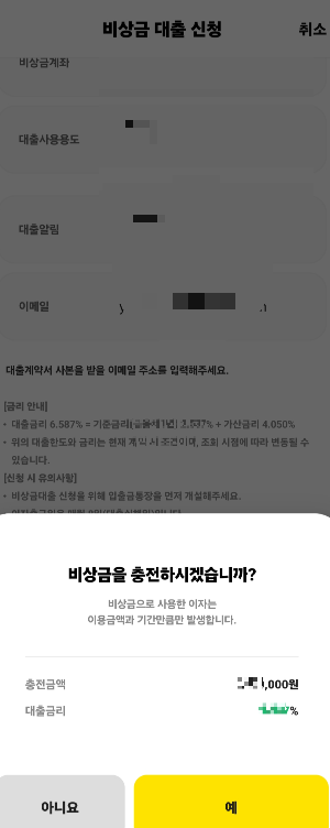 카카오뱅크 비상금대출