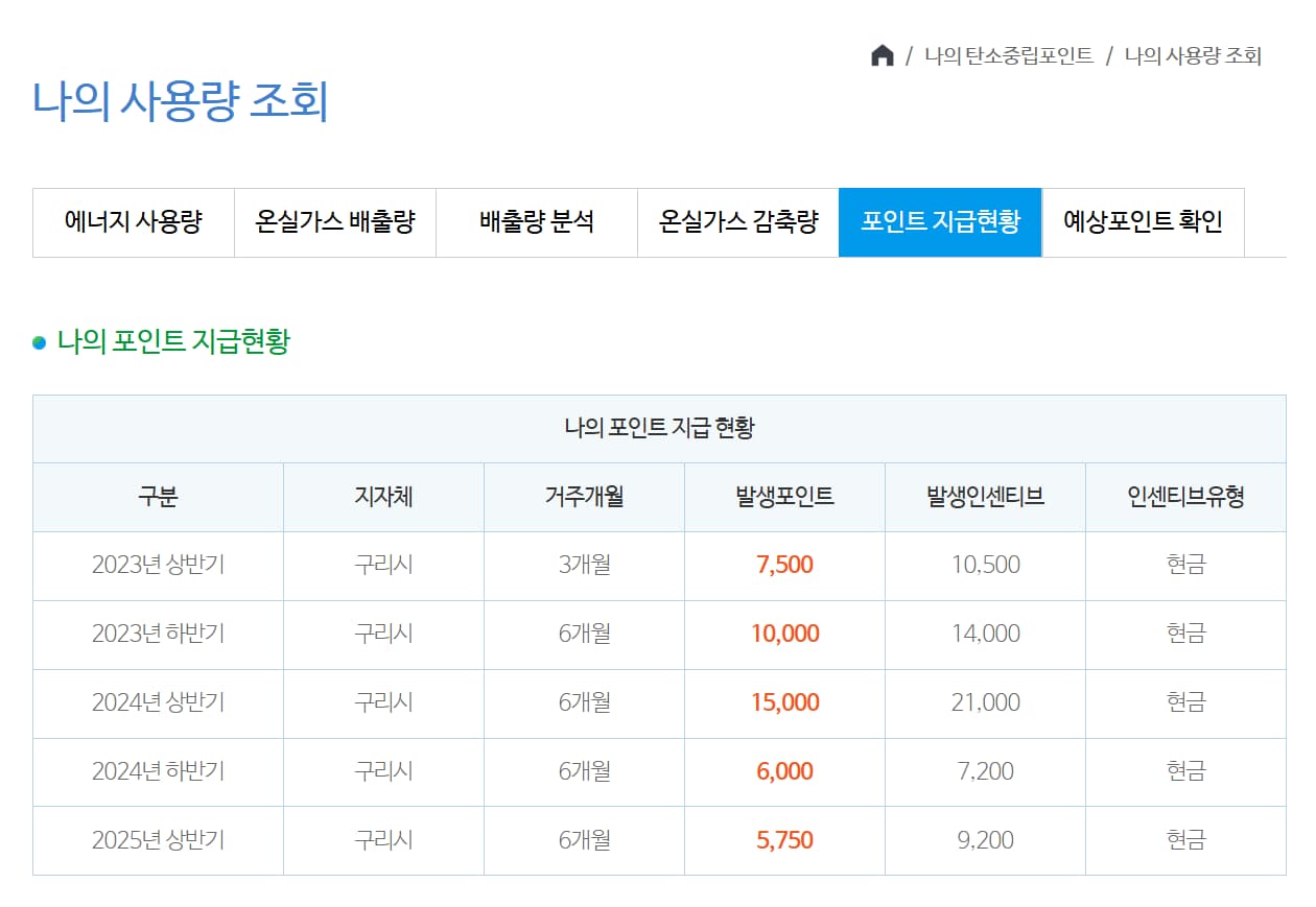 포인트 지급 현황