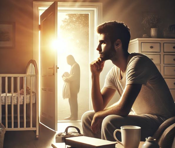 주인공의 생각하는 모습. 고민하며 책임을 받아들이는 모습을 상징한다.