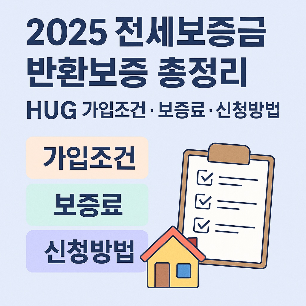 2025 전세보증금 반환보증 총정리｜HUG 가입조건&middot;보증료&middot;신청방법 가이드