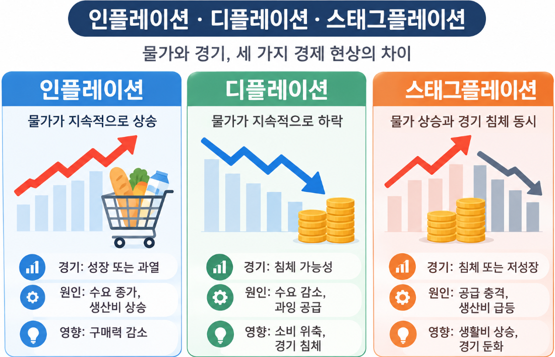 인플레이션 디플레이션 스태그플레이션