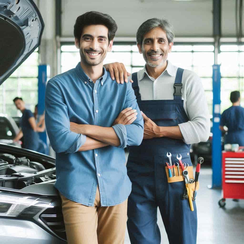 자동차 검사를 마친 사람