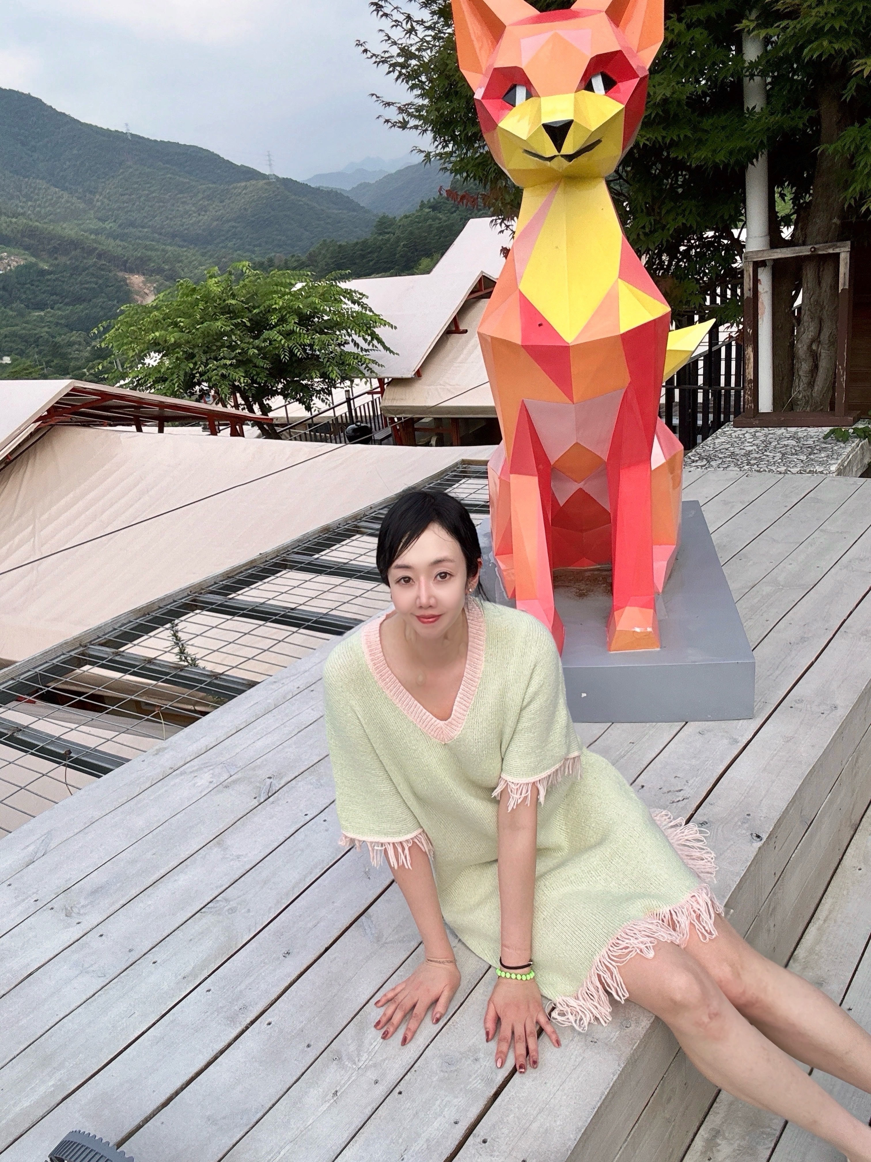 가평 여우가 달을 사랑할때 여우 조형물 포토존에서 찍은 내 사진