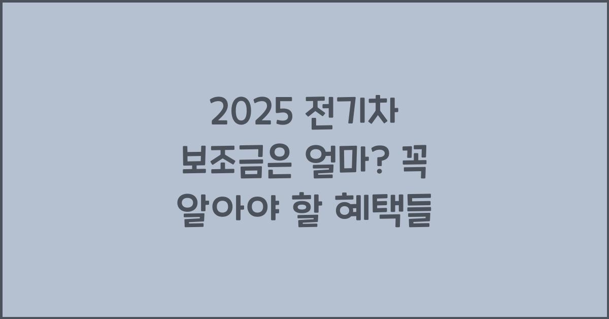 2025 전기차 보조금