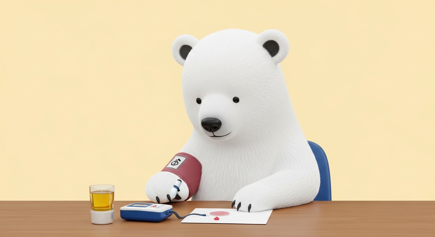 혈당 체크하는 북극곰