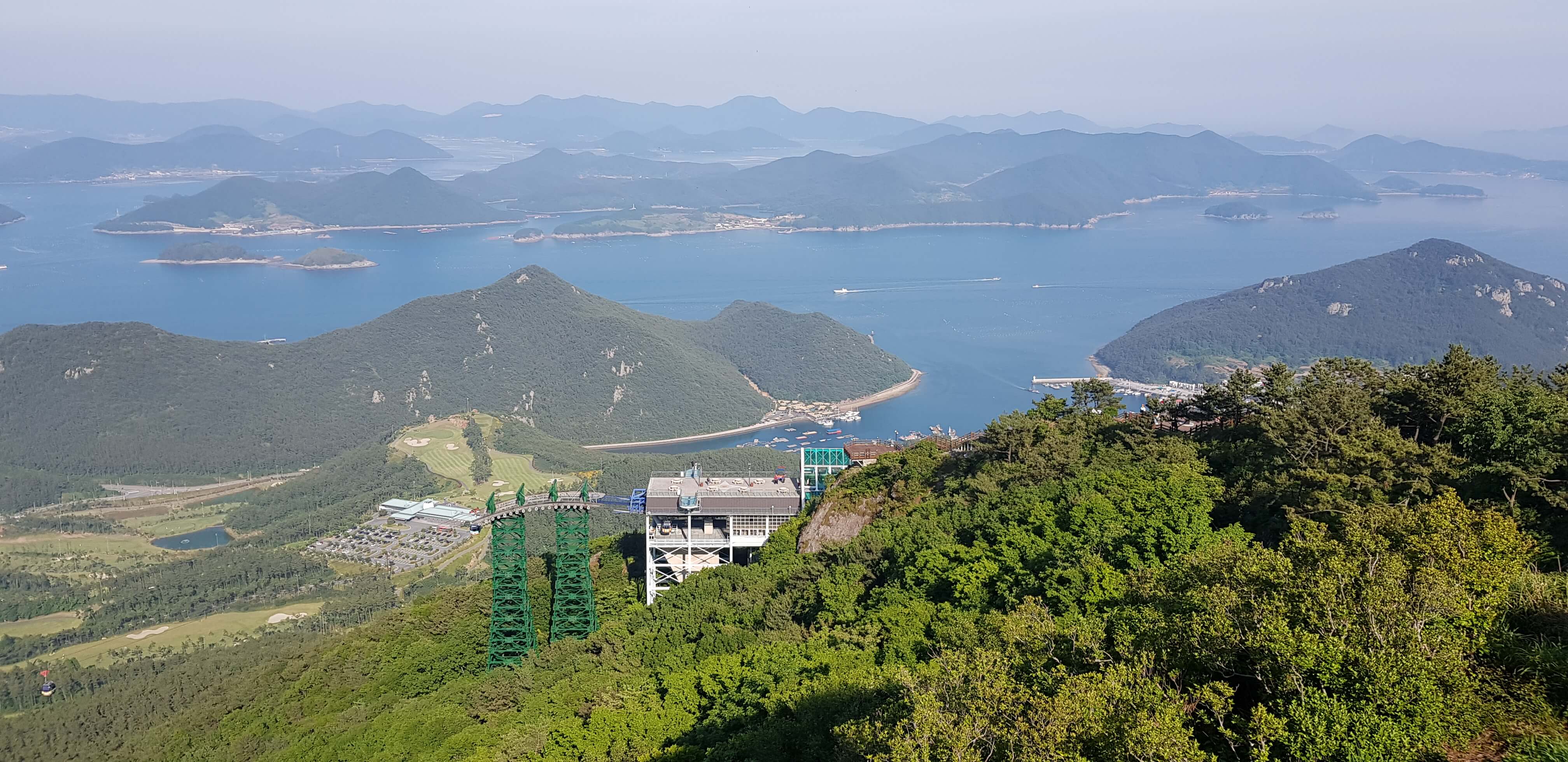 미륵산 정상에서 바라본 한려수도