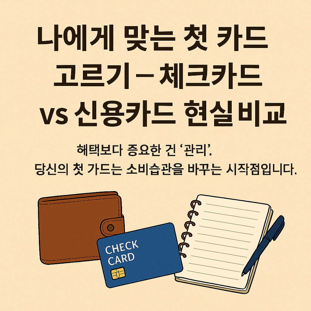나에게 맞는 첫 카드 고르기 – 체크카드 vs 신용카드 현실 비교