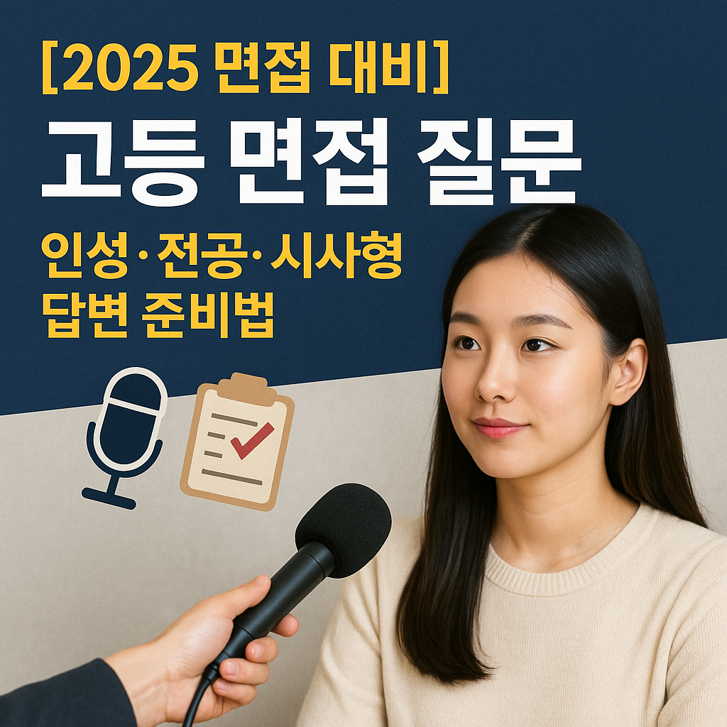 [2025 면접 대비] 고등 면접 질문 ｜ 인성·전공·시사형 답변 준비법