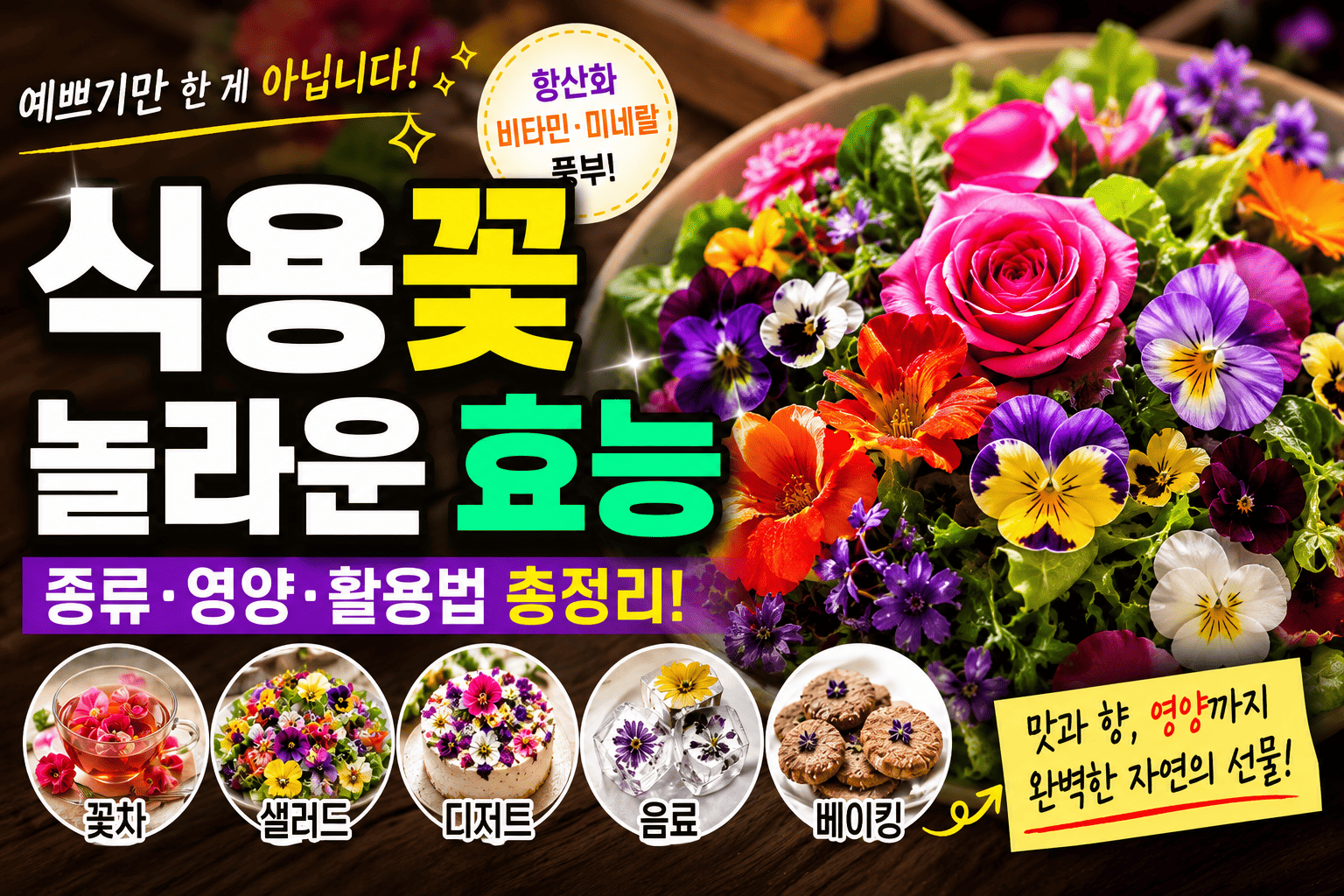 식용 꽃 효능 (종류, 영양, 활용)