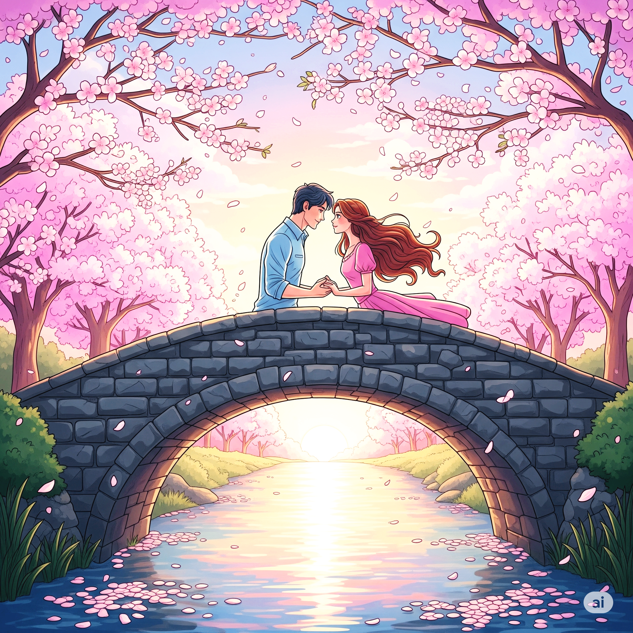 다리 위의 남녀