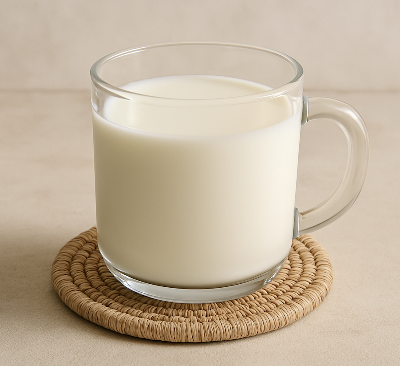 우유가 컵에 담긴 사진