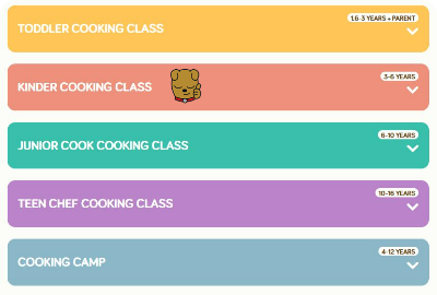 쿠킹클래스 수업종류
