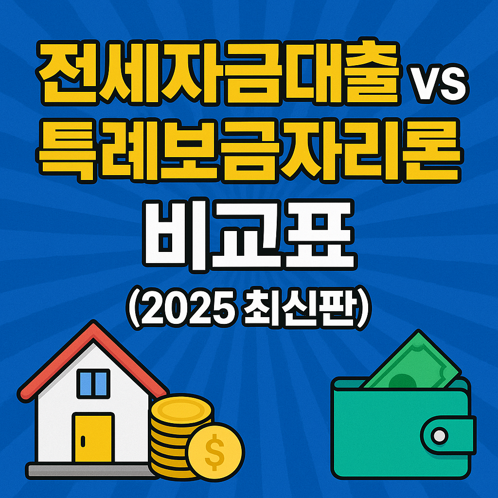 전세자금대출 vs 특례보금자리론 비교표 (2025 최신판)