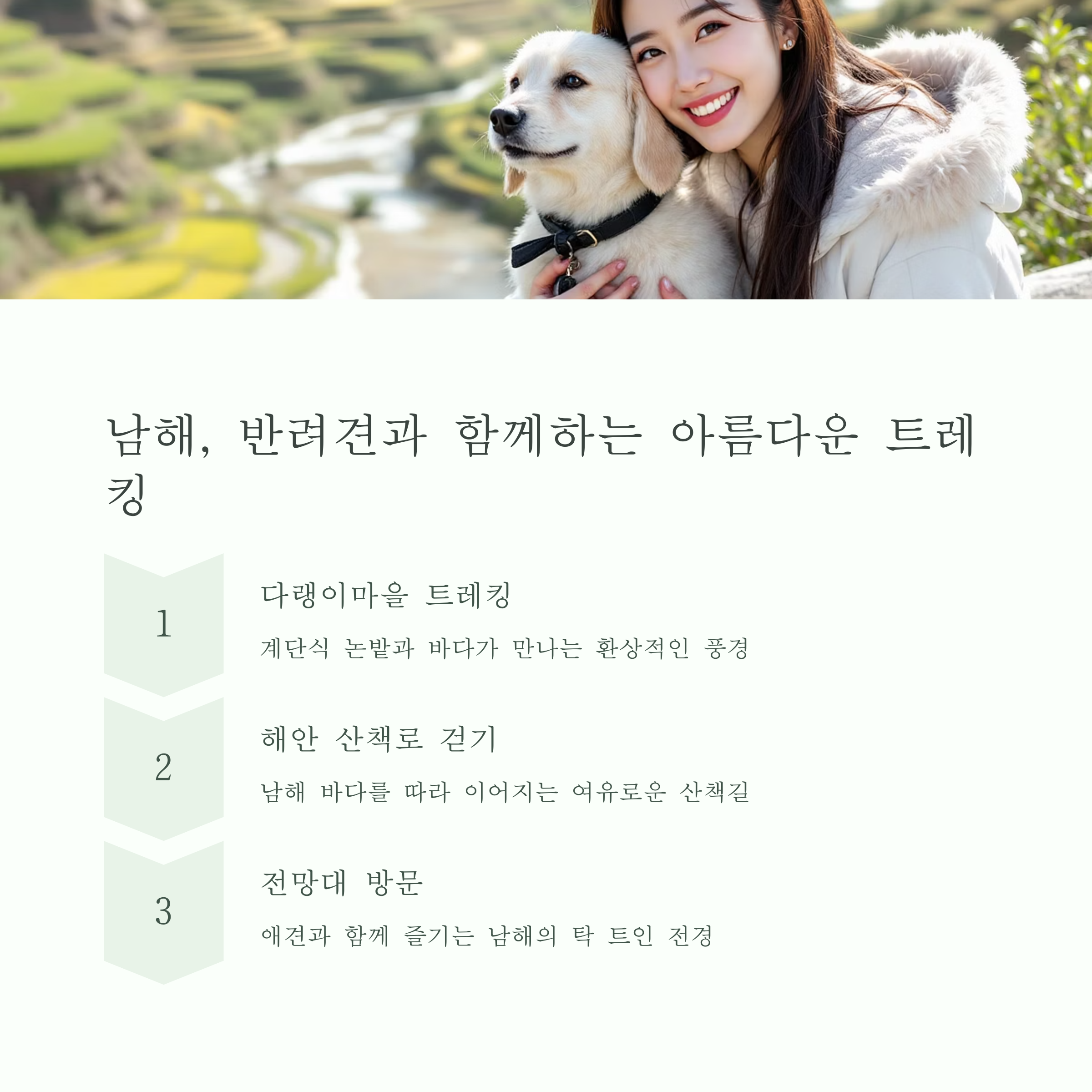 남해, 반려견과 함께하는 아름다운 트레킹